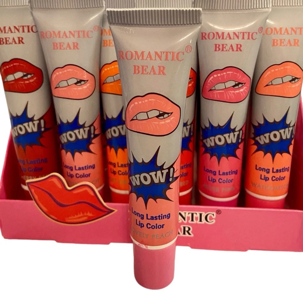💎 Korean WOW Romantic Bear Lovely Peach Peel Off Tattoo Lip Stain Lip Gloss